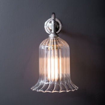 Humphrey Wall Clear Ribbed Glass Light